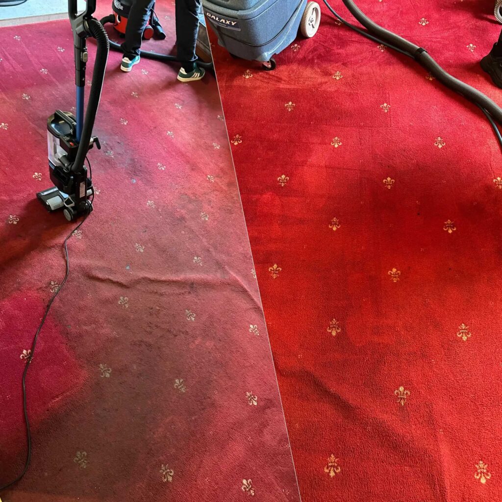 Before and after carpet cleaning in Stillorgan, Greystones, and Dún Laoghaire — Hexaclean Solutions transforming domestic carpets with deep cleaning and stain removal across Dublin.