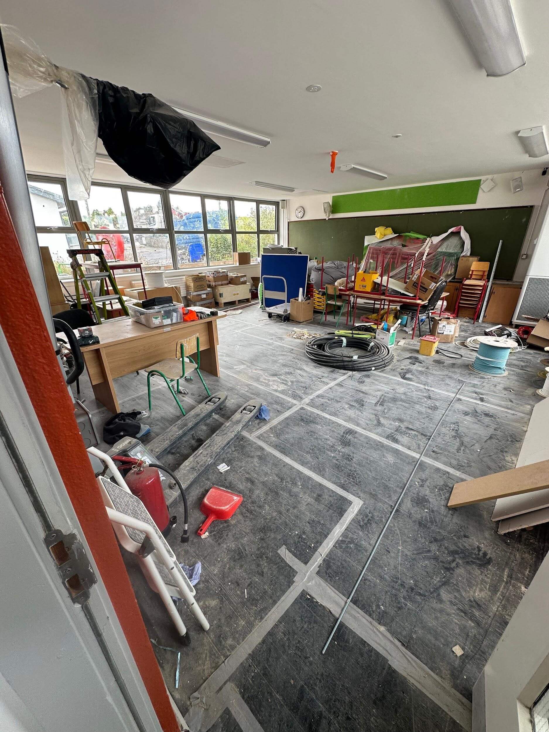 Commercial post-construction and after builders cleaning in Sandyford, Park West, and Ballycoolin — Hexaclean Solutions delivering professional sparkle cleans for offices, showrooms, and business parks across Dublin.