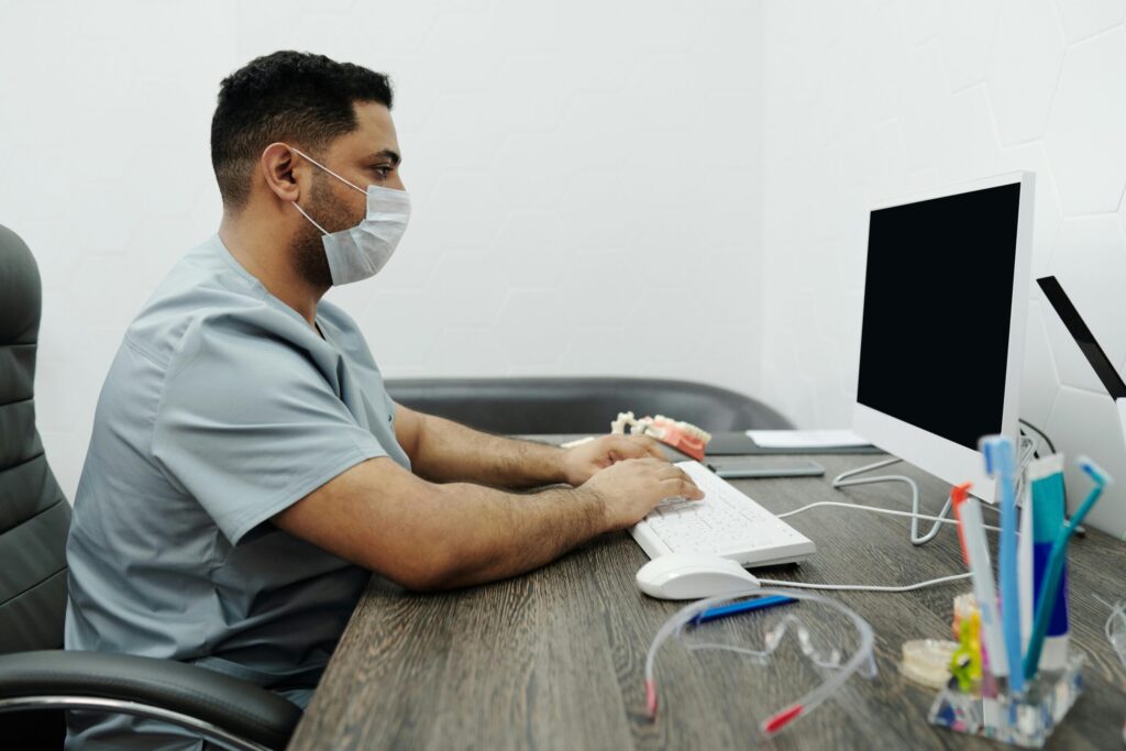Medical office workspace cleaned to hygiene standards in Rosemount Business Park Dublin