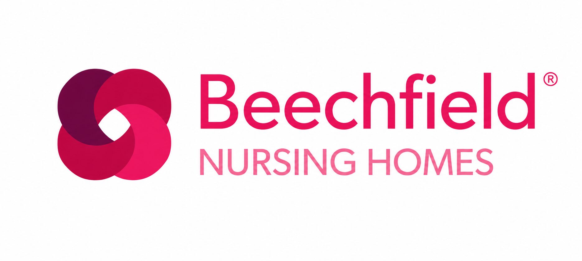 Beechfield Nursing Homes pink logo on white background