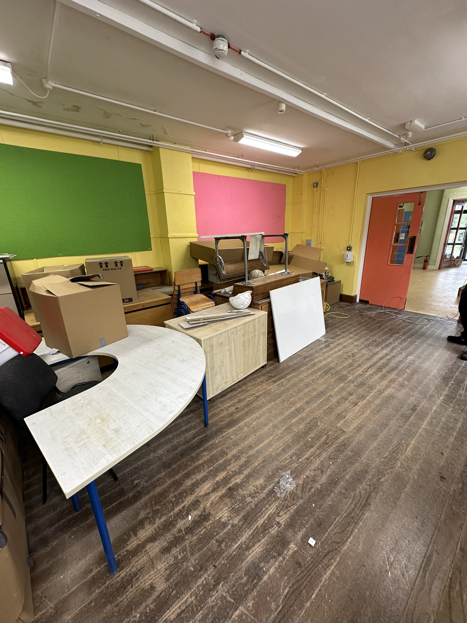 Full builders clean completed in school classroom after construction.