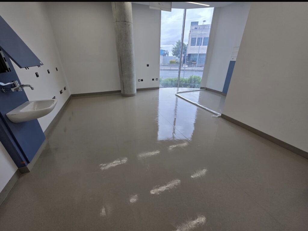 Hospital room floor cleaned after builders clean with floor-to-ceiling window St Vincent's Hospital