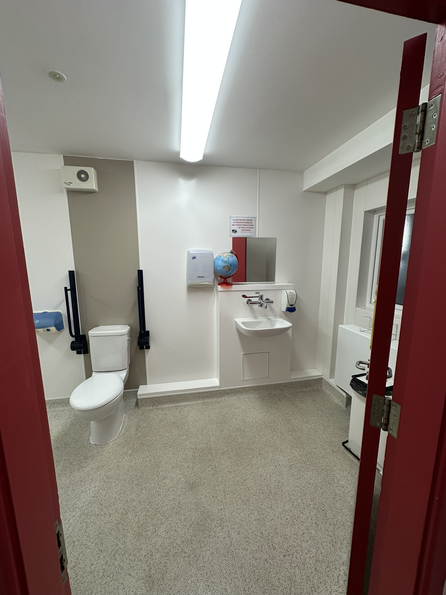 Accessible hospital bathroom cleaned after builders clean Baltinglass Community Hospital