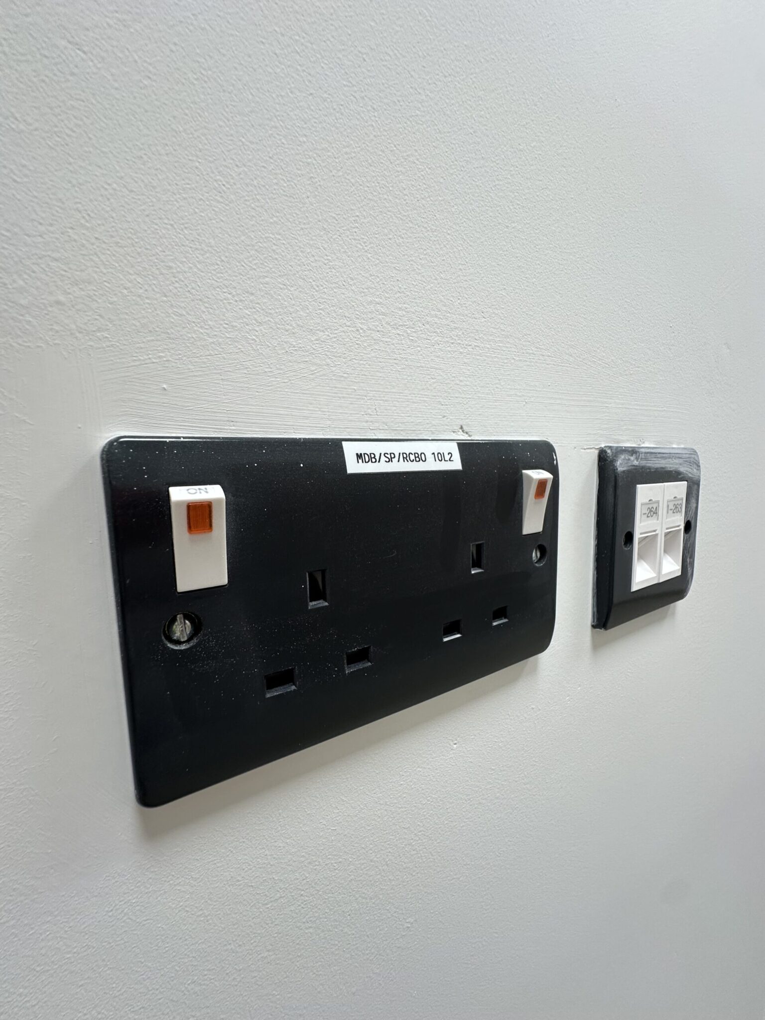 Electrical socket and data point detail cleaned after builders clean St Vincent's Hospital
