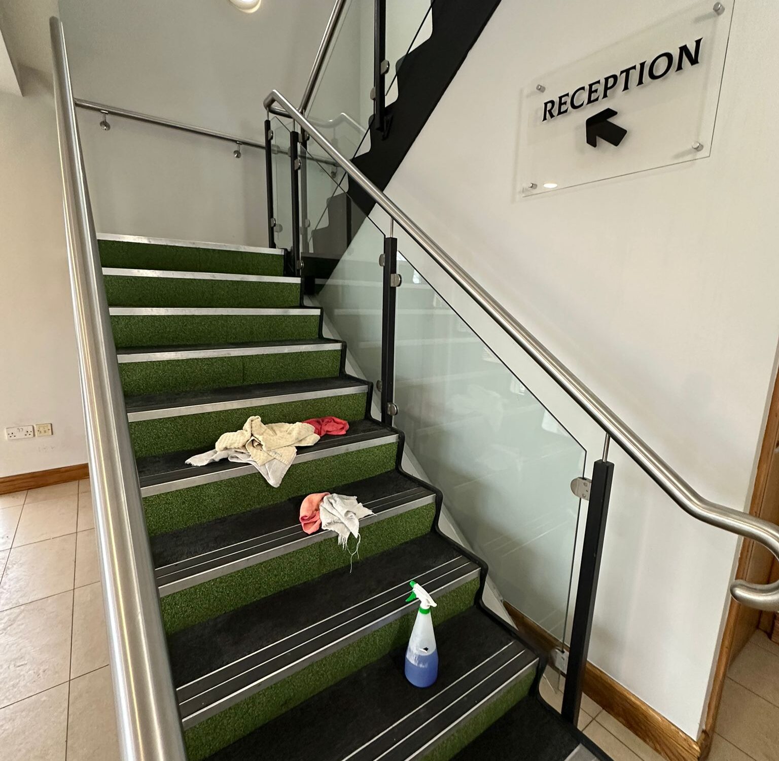 Medical office reception and stairwell cleaning in Ballycoolin Industrial Estate Dublin