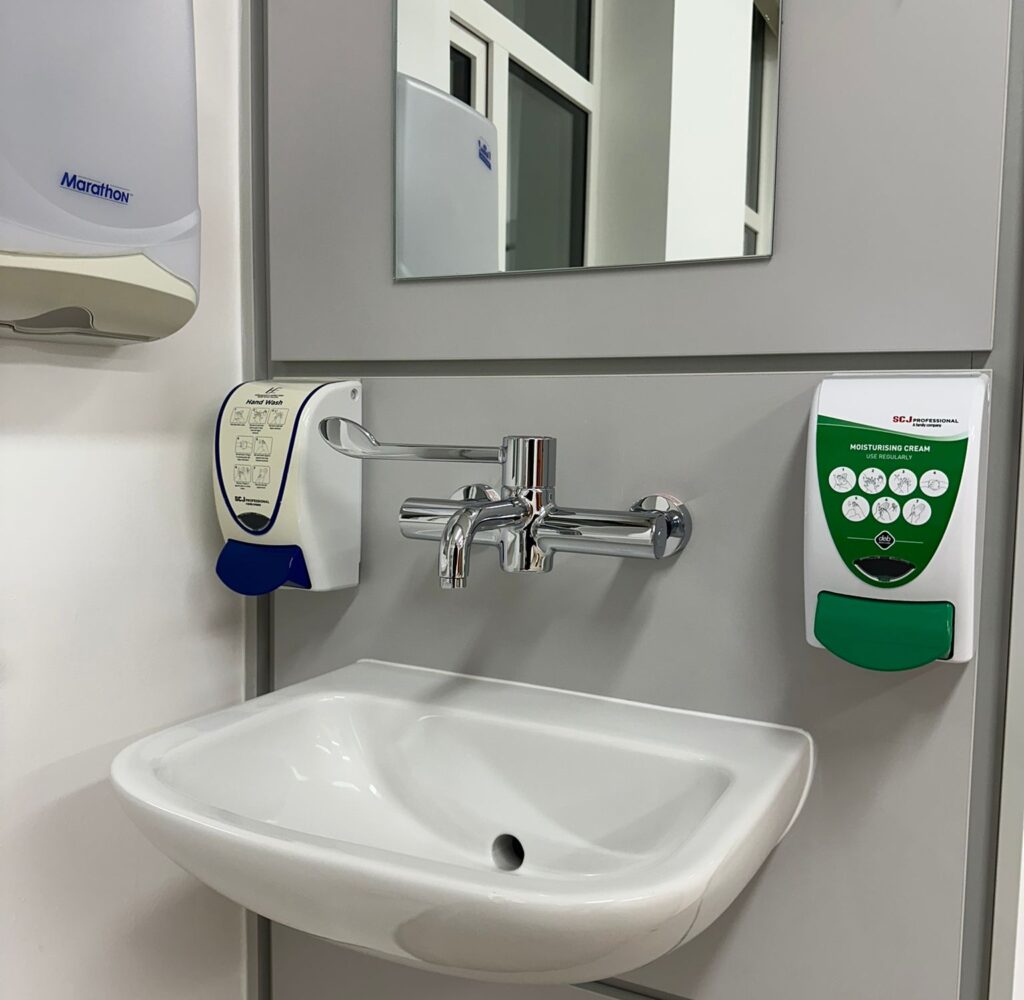 Spotless sink after post construction clean at Baltinglass District Hospital by Hexaclean